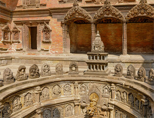Sundari Chowk Sqaure intricatly carved stone water fountain