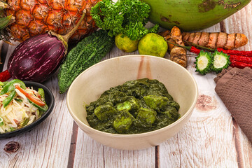 Indian cuisine - Palak paneer cheese with spinach