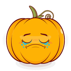 pumpkin crying face cartoon cute