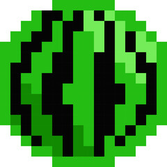 ドットで表現されたスイカのイラスト