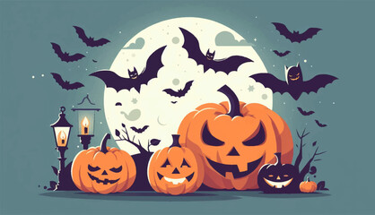 halloween background with pumpkin