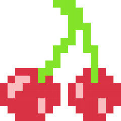 ドットで表現されたチェリーのイラスト
