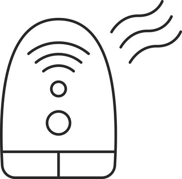 black aroma diffuser emitting waves clip art preview