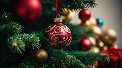 Fototapeta premium Charming Christmas decorations making our street shine