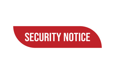 Red banner security notice isolated on white background.