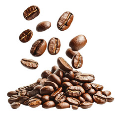 [Transparent Background PNG]Roasted Coffee Beans Falling
