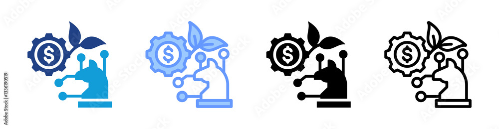 Poster investment strategy icon set multiple style collection