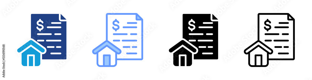 Poster mortgage icon set multiple style collection