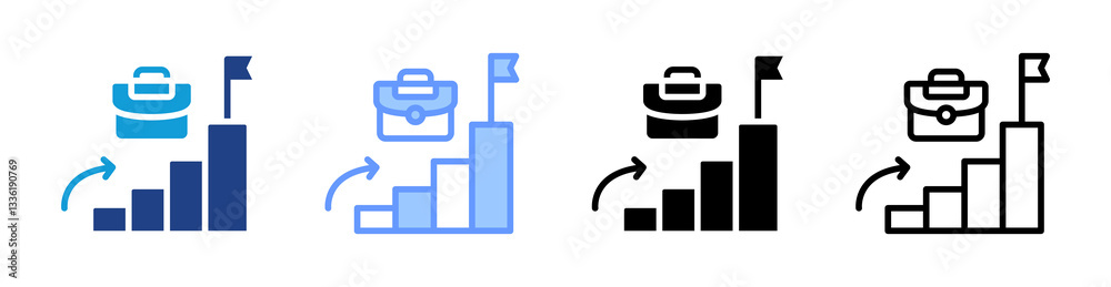 Poster passive investing icon set multiple style collection