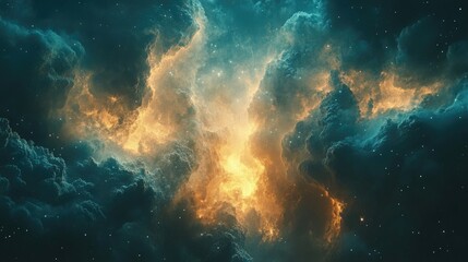 Cosmic Nebulae;  Intense Colors, Space Cloud.  Possible use Stock photo