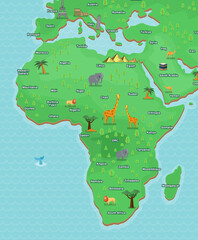 Editable Africa map vector assets with detailed outlines, customizable colors, and scalable formats. Ideal for infographics, presentations, print, and digital design projects.
