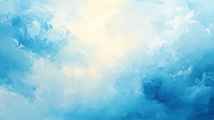 Obraz premium Abstract sky painting with soft shades of blue and yellow