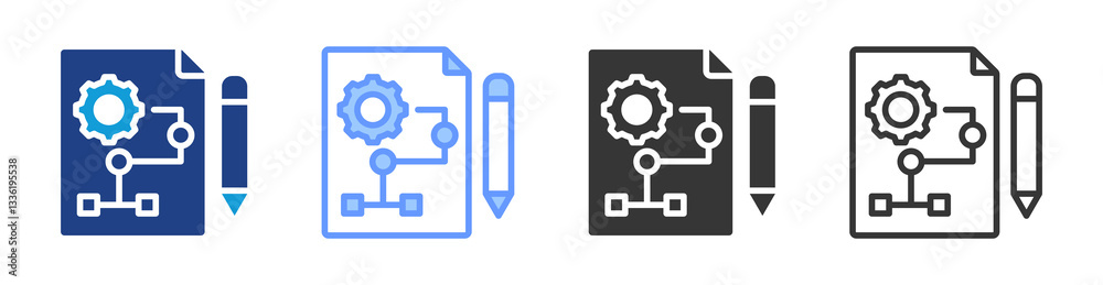 Poster Plan icon set multiple style collection