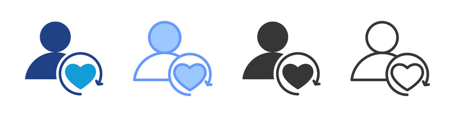 Subscriber icon set multiple style collection