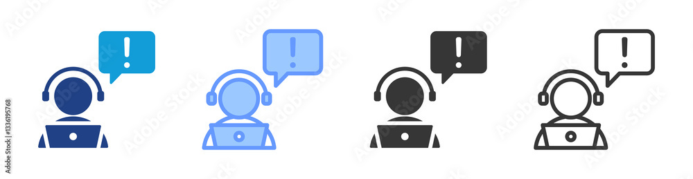 Poster Customer Service icon set multiple style collection