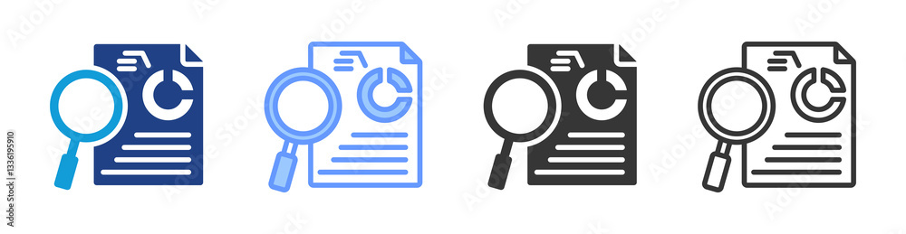 Poster Analytics icon set multiple style collection