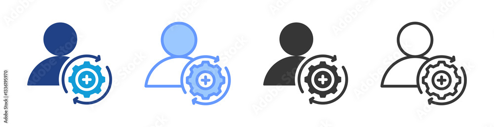 Poster Automation icon set multiple style collection