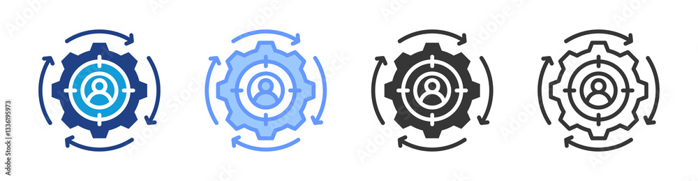 Poster Personalization icon set multiple style collection