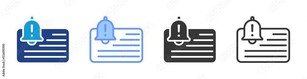 Poster Notification icon set multiple style collection