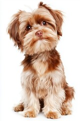 Cute Havanese puppy dog isolated on a white background