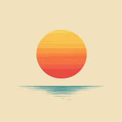 a simple, clean, flat, vector illustration of the sun using soft colors

