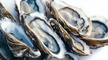 Fresh oysters on white background, seafood delicacy