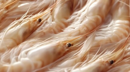 Fresh Seafood and shrimps Items on Isolated White Background
