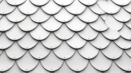 Elegant White Scalloped Metal Roof Texture with Smooth Finish and Refined Design Elements