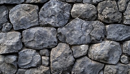 Fototapeta premium A Textured Wall Constructed of Irregularly Shaped Grey Stones