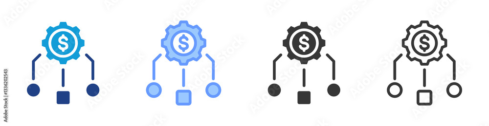 Poster Asset Management icon set multiple style collection