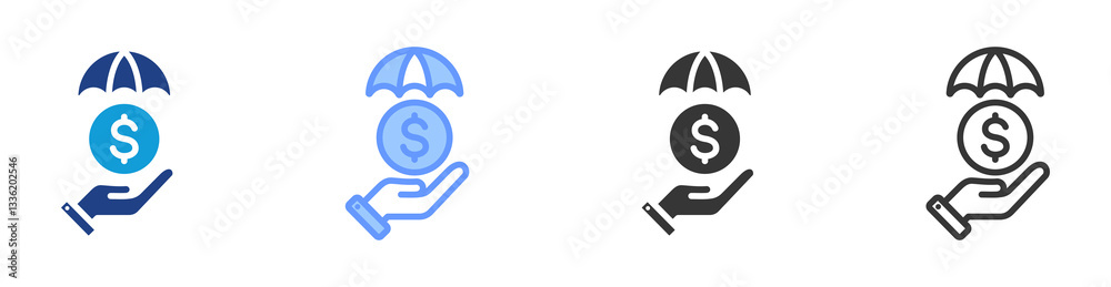Aufkleber wealth preservation icon set multiple style collection