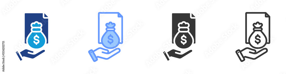 Poster capital icon set multiple style collection