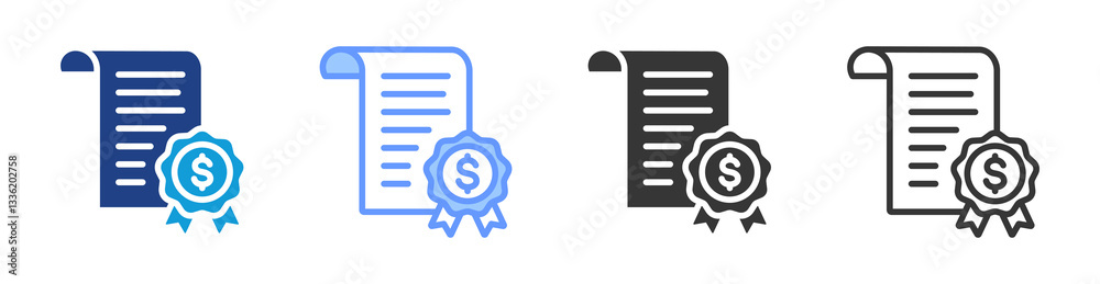 Poster bonds icon set multiple style collection