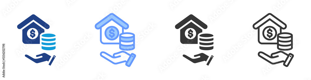 Poster Asset icon set multiple style collection