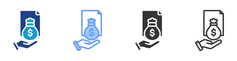 Capital icon set multiple style collection