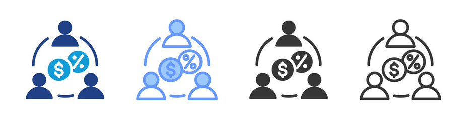 Mutual Fund icon set multiple style collection