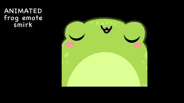Animated frog emote, Cute froggy smirk