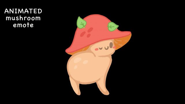 Animated mushroom twerk dance, funny mushroom animation