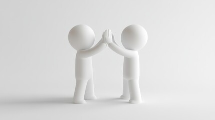 Modern 3D Rendered Teamwork Concept Featuring Two Figures