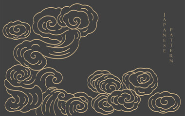 Japanese background with line ocean sea pattern vector. Abstract template with geometric wave pattern. Mountain layout design in oriental style