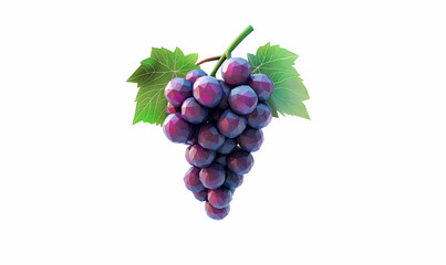 Grapes low poly fruit background with abstract polygonal digital design