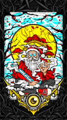 Santa claus illustration for t shirt design