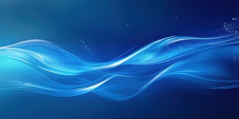 Fototapeta premium Abstract Blue Waves: A mesmerizing display of flowing blue waves, rendered in a smooth, fluid style with an ethereal and dynamic effect.