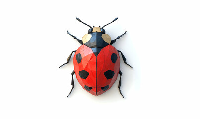 Ladybug low poly insect background with abstract polygonal digital design
