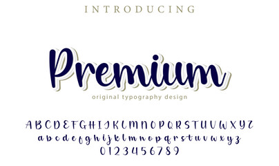 Premium Font Stylish brush painted an uppercase vector letters, alphabet, typeface
