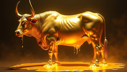 The golden calf melting into liquid gold as punishment