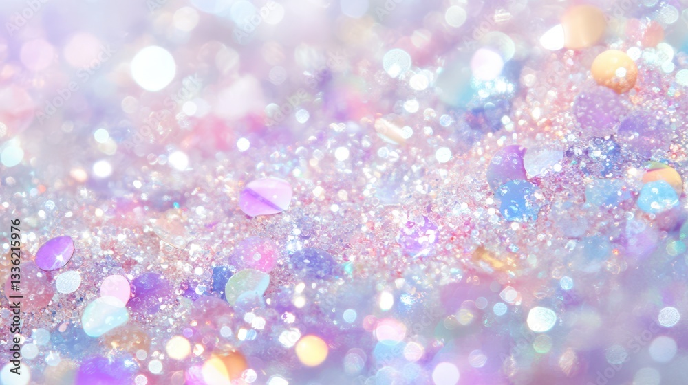 Wall mural glittering abstract: a captivating display of sparkling glitter, showcasing an array of pastel hues 