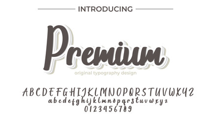 Premium Font Stylish brush painted an uppercase vector letters, alphabet, typeface