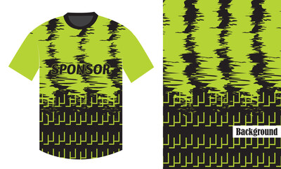 Sports Black and yellow sublimation t shirt printable design jersey with mockup geometric thunder pattern halftone vector grunge cycling soccer cricket player