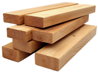 [Transparent Background PNG]Stacked Wooden Beams Construction Materials